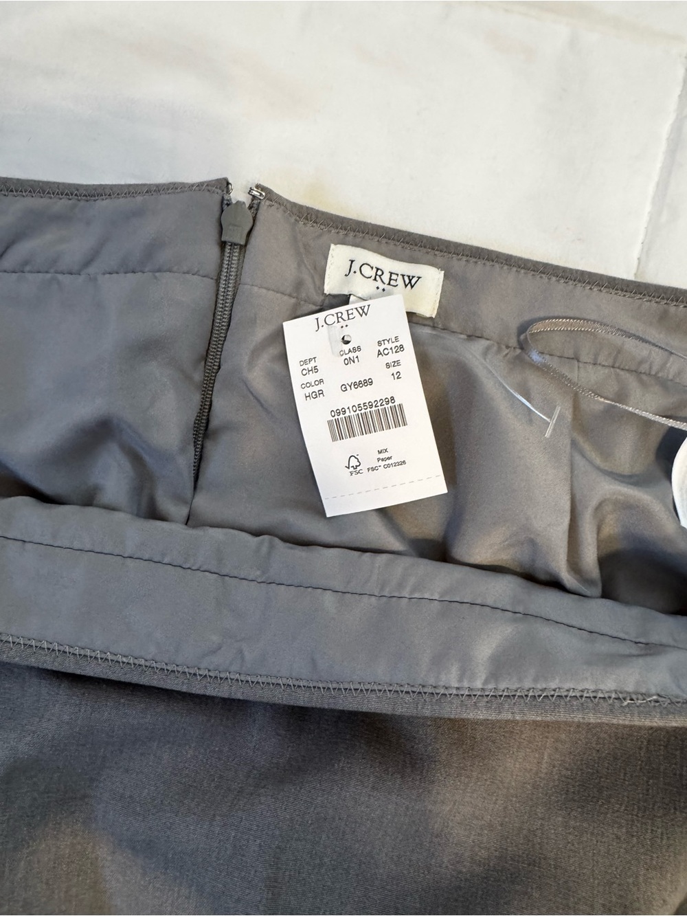J. Crew womens Gray Dress skirt Classic Tailored Fit